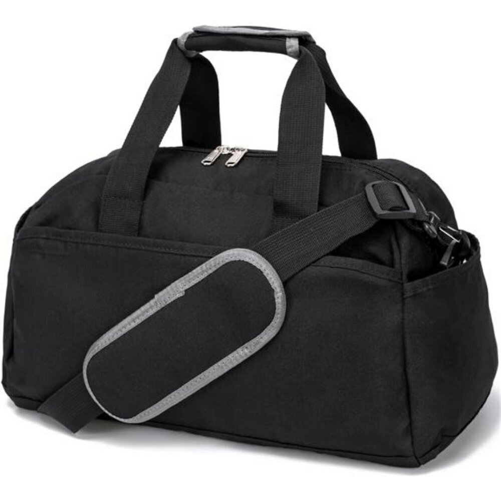 Small Black Gym Duffel Bag Travel Sports Carry On Lightweight Bag for Women Men